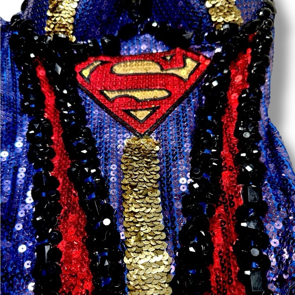 LED Halloween Costume Corset, Supergirl, Superhero, Size M, Sequins, Top, - Picture 5 of 16